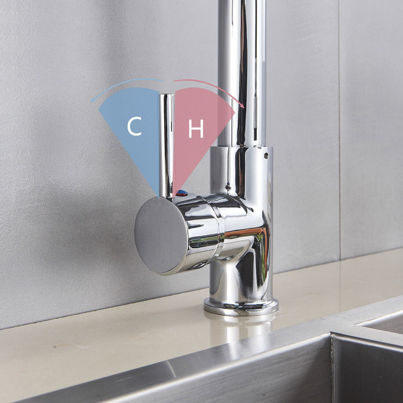 Augusts Tanhaung-8 Pull Down Kitchen Faucet, Chrome/Black