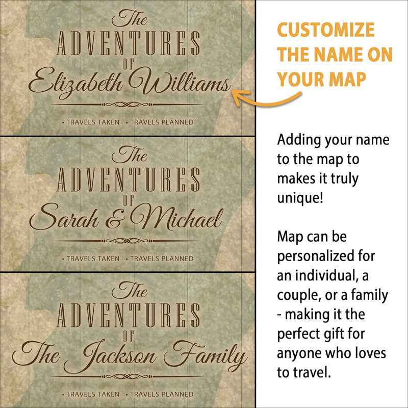 Personalized Push Pin World Travel Map on Canvas - Single Panel, Yes, Espresso Floater Frame, 24" H x 40" W 