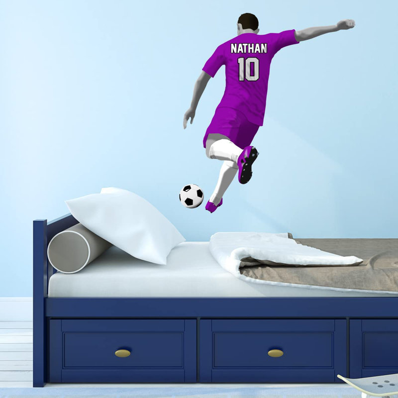Adhésif décoratif footballeur, H 15 po x l 13 po, Mauve