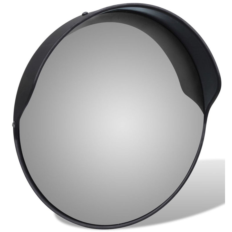 Convex Wall Mirror, Ø 11.75", Black