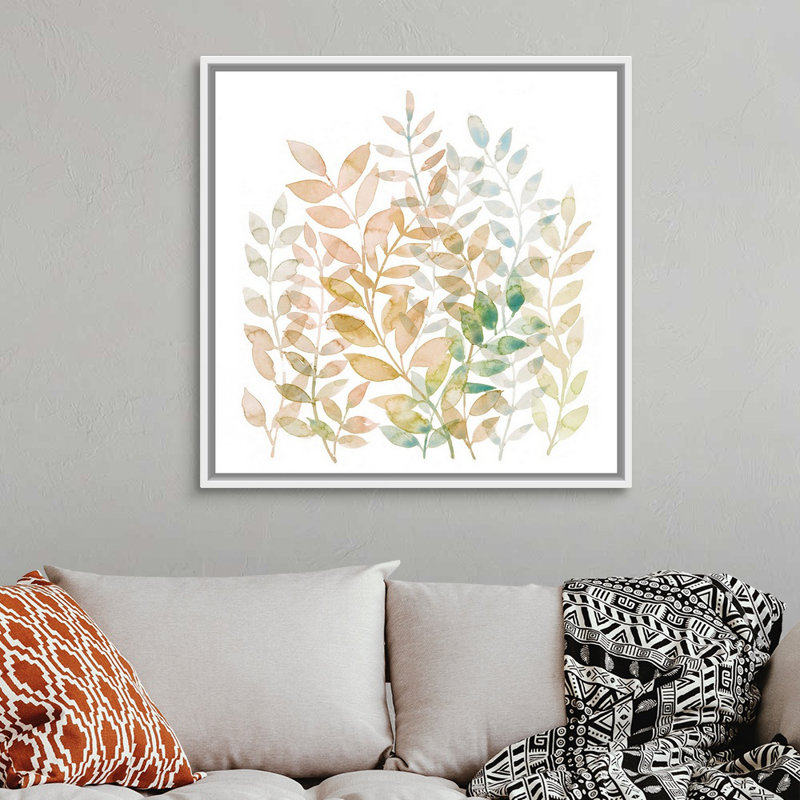 Art mural sur toile Entwined II, H 38 po x l 38 po, Toile avec cadre blanc