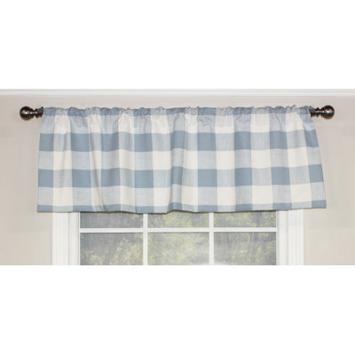 Cotton Blend Checkered Swag Window Valance