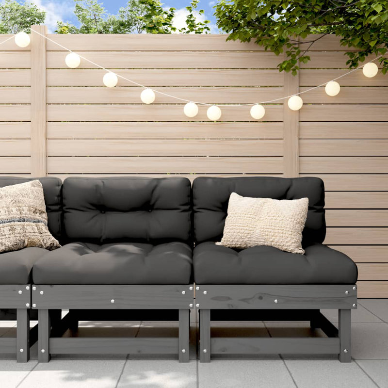 Alpen Home Garden Middle Sofas 2 Pcs Solid Wood , Grey Pine