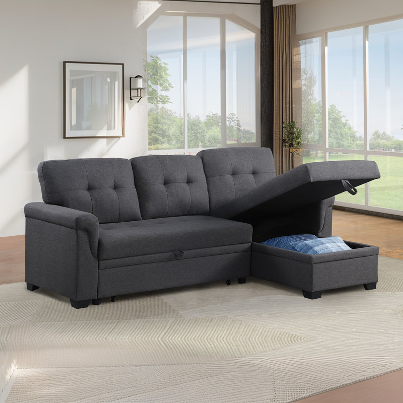 Canapé-lit modulaire réversible 83,75 po avec méridienne de rangement