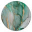 Turquoise et gris, art abstrait fluide de luxe III - cercle moderne en métal, art mural-68853456