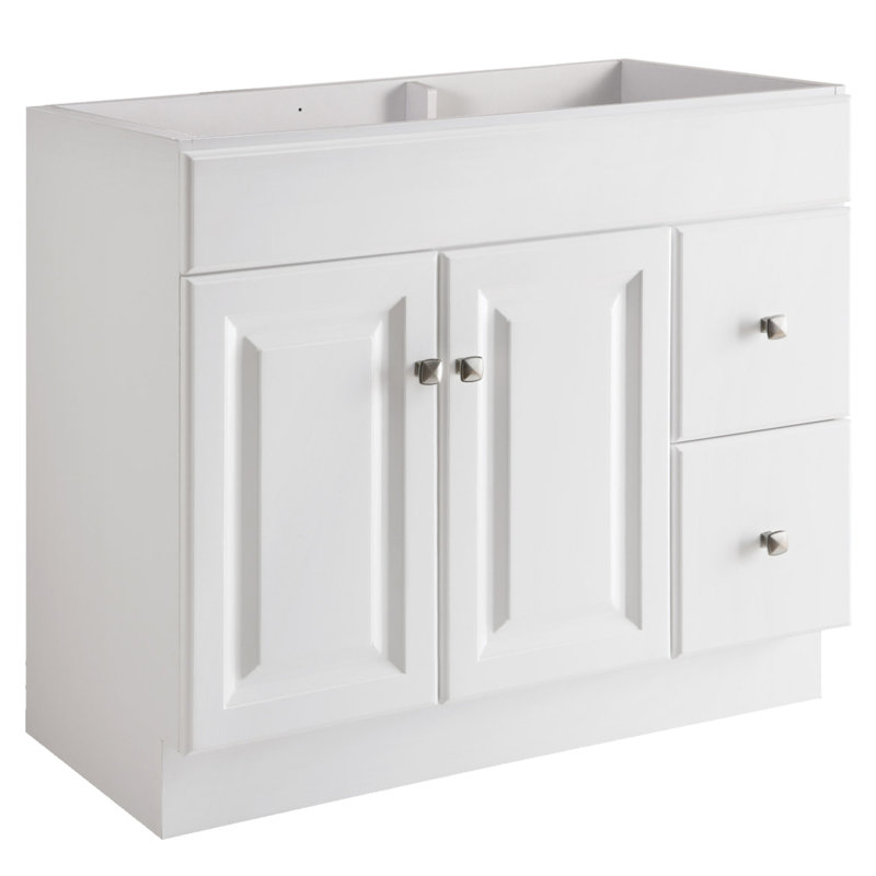 Meuble-lavabo de 36 po Wyndham, entièrement assemblé, blanc