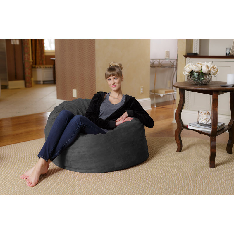 Fauteuil à billes - Fauteuil à billes rond rembourré en mousse à mémoire de forme avec housse amovible et lavable à la machine - Fauteuil à billes avec housse en microfibre douce - Plusieurs tailles et plusieurs tissus lavables à la machine