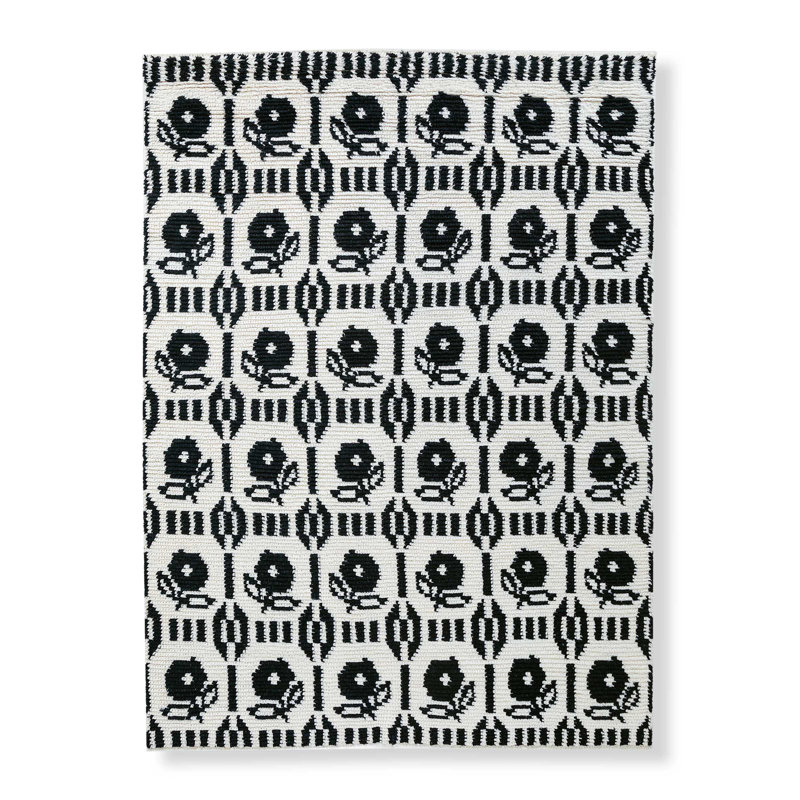 Tapis à poil long en laine noué à la main Posy, Rectangle de 10 pi x 14 pi
