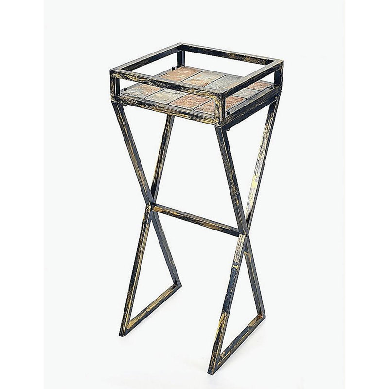 Support pour plante gris / noir