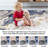 Modern Abstract Area Rug 8x10, Low Pile Washable & Non-Slip Carpet for Living Room, Bedroom, Blue-856388421