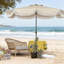 Parasol ventilé pour table de patio, parasol d'extérieur, avec manivelle, 8 nervures, inclinaison à bouton-poussoir