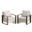 Ensemble de 2 fauteuils d'extérieur en osier de patio en PE avec coussin beige-556556179