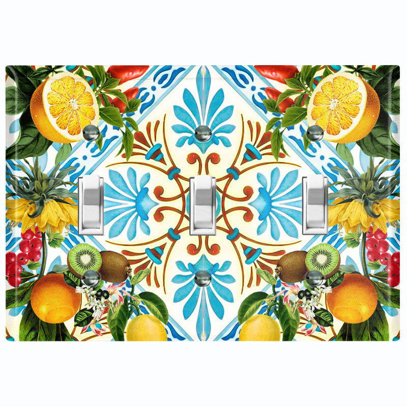 Patterned 3 - Gang Toggle Light Switch Standard Wall Plate