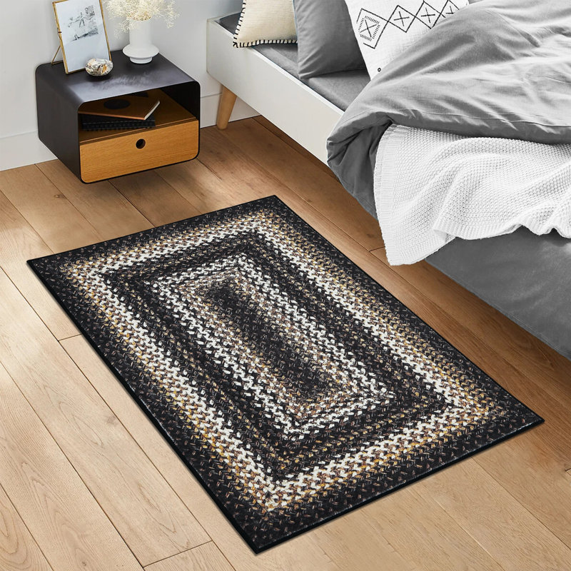 Burkni Washable Geometric Indoor Rug, Rectangle 2' x 3'