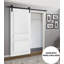 Porte de grange à panneaux blanche Lucia avec trousse de quincaillerie d'installation-49203786-49254310