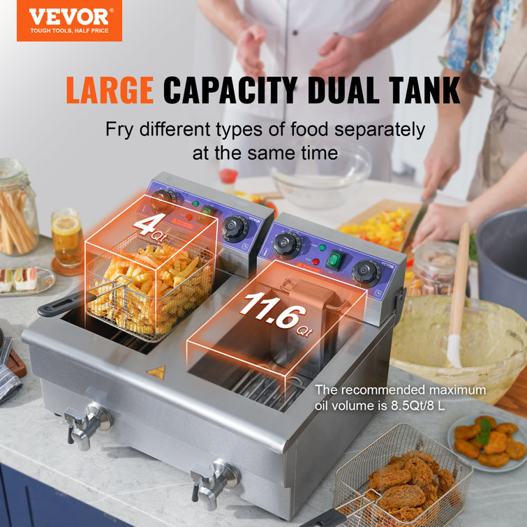 Electric Commercial Deep Fryer 10L X 2 Dual Tank With 2 Frying