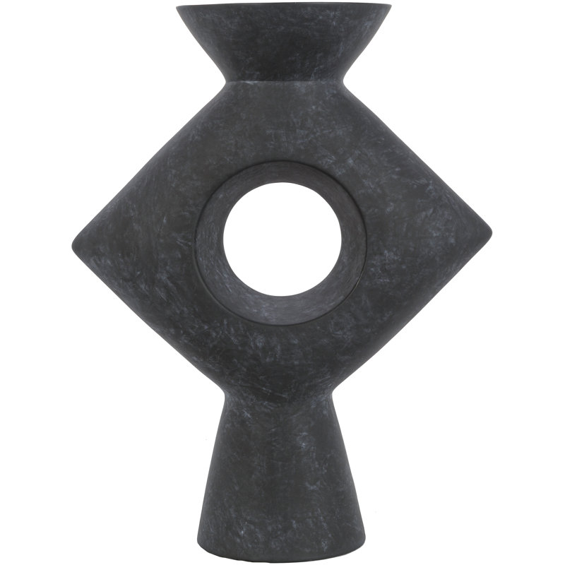 Fitzpatrick Ceramic Table Vase, Dark Gray