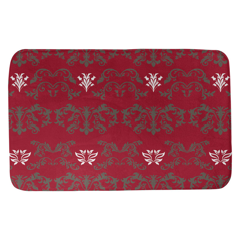 Tapis pour salle de bain Tampa Bay Football Baroque, l 17 po x L 24 po, Étain / rouge / blanc