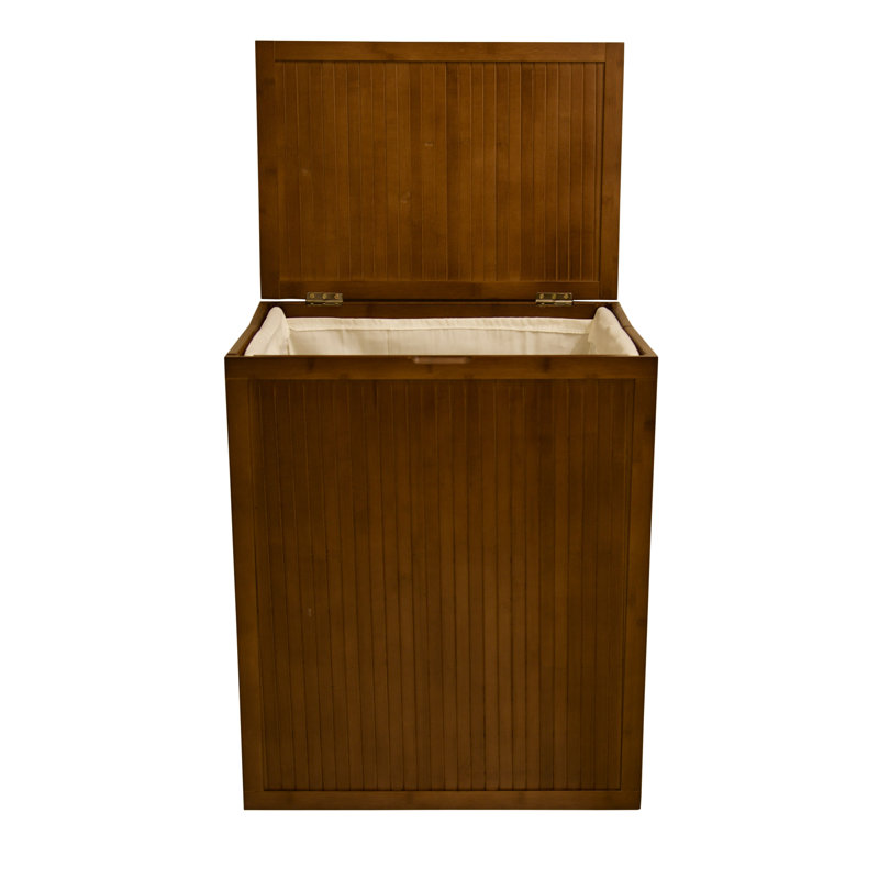 Bamboo Laundry Hamper with Handles, Caramel