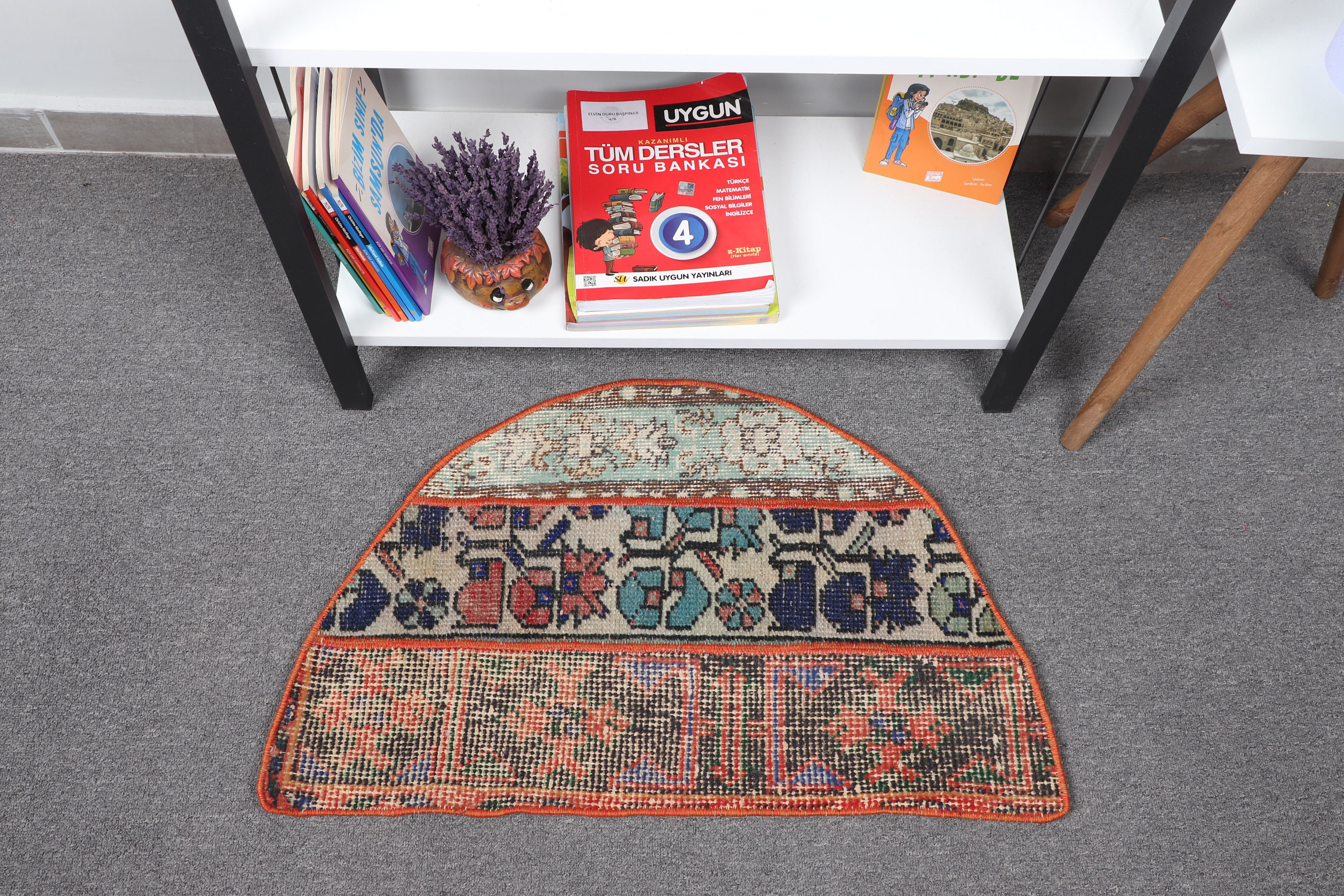 Bungalow Rose Small Round Turkish Vintage Patchwork Rug Ideal for Entry ...
