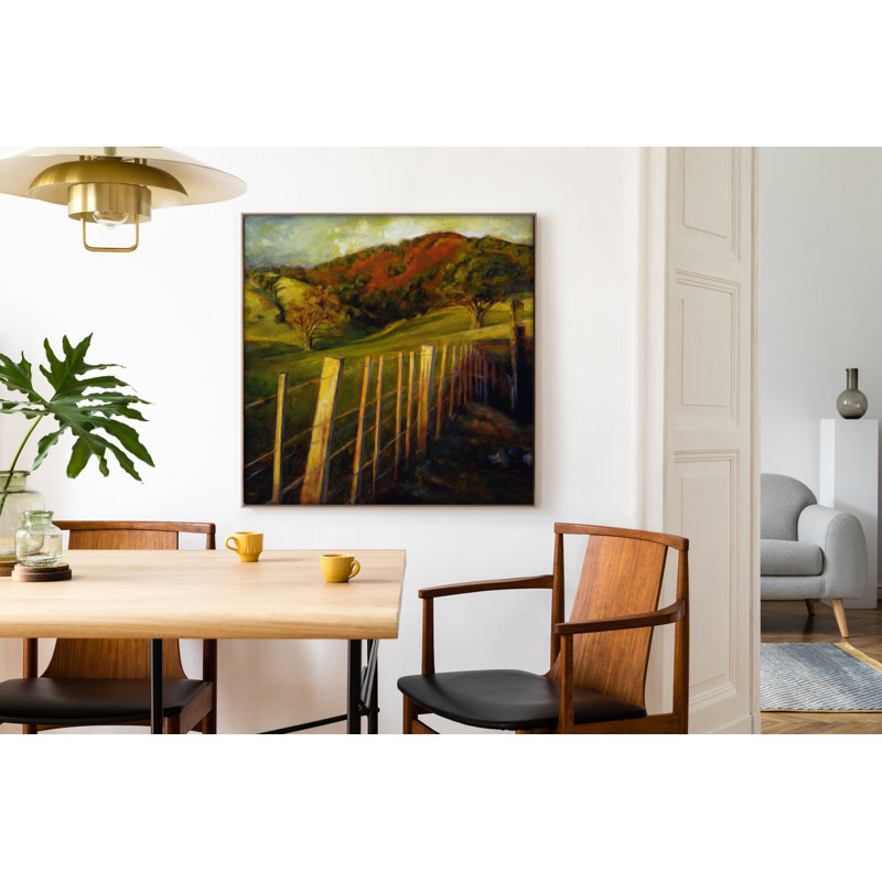 A Running Fence Print by Waldron, Sarah, Maple Floater Framed, 48'' H x 48'' W