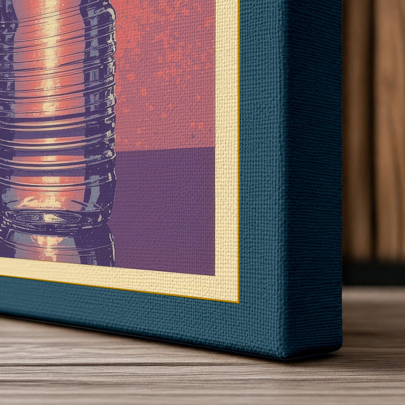 Holy Water Retro - Wrapped Canvas, 24x16 - 61.0 x 40.6 cm, Teal Border