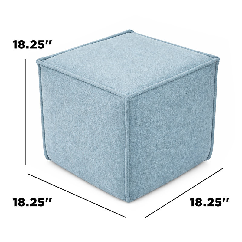 Pouf Hampton Square - bleu ardoise, Bleu ardoise