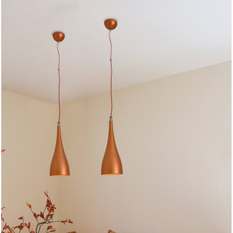 Lima 1 - Light LED Teardrop Pendant, Copper