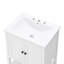 24" White Modern Sleek Bathroom Vanity Elegant Ceramic Sink With Solid Wood Frame Open Style Shelf