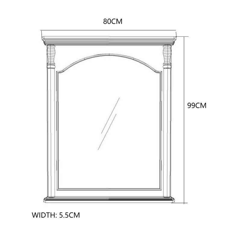 Allevard Solid Wood Flat Wall Mirror