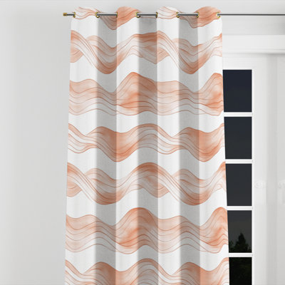 Rideaux abstraits - rideaux à œillets Terra Modern - orange et blanc - 1 panneau