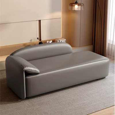 Banc rembourré gris
