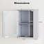 35mm W 52mm H Wall Mounted Required Framed Medicine Cabinet Mirror Adjustable