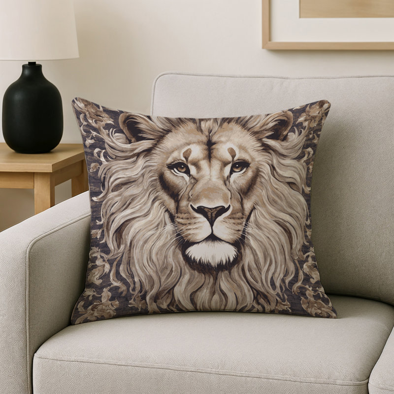 Coussin décoratif intérieur / extérieur gris Modern Modern, Carré 16 po, Imprimé animal gris 5