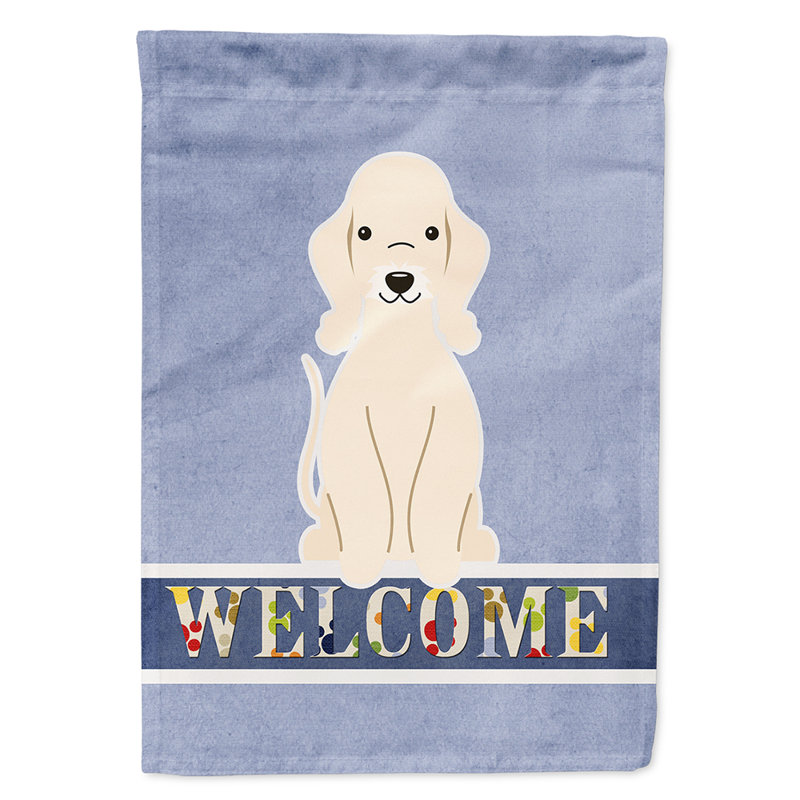 Polyester 2 côtés 40 x 28 po welcome drapeau maison, Bedlington terrier sable