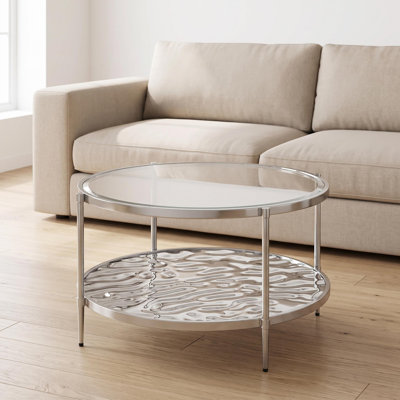Table basse ronde en verre pour salon