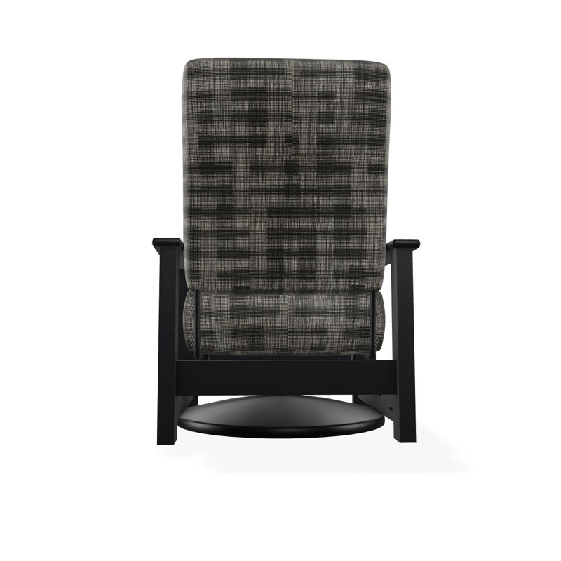 Leeward Marine Grade Polymer Deep Seating Cushion Swivel Hidden Rocker, Black, Brown/Gray