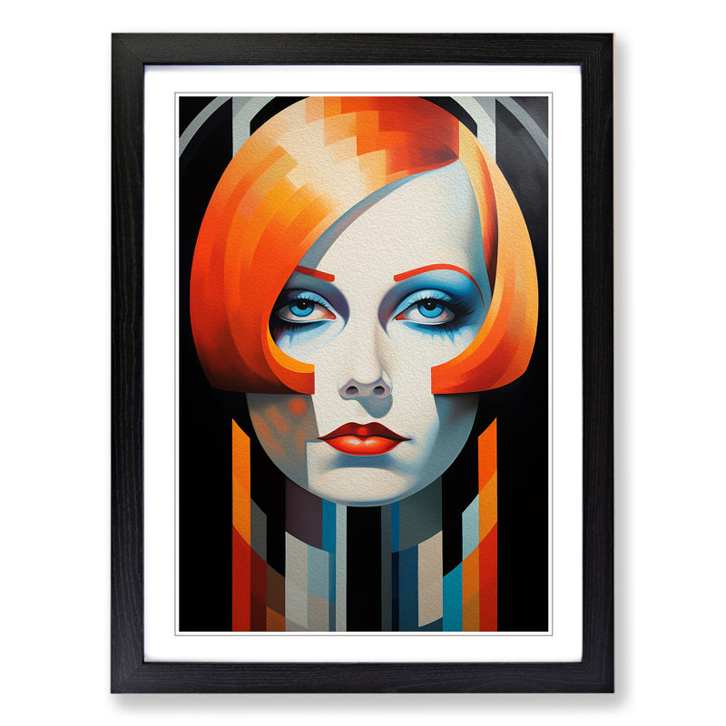 Greta Garbo Constructivism - Framed Print, Black Framed, 46cm H x 34cm W