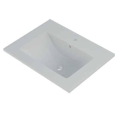 Ceramic Lavatory Sink, Black Or White In 24/30/36 Inch - Bathroom Vessel Basin Meets US Standards, Faucet Not Included