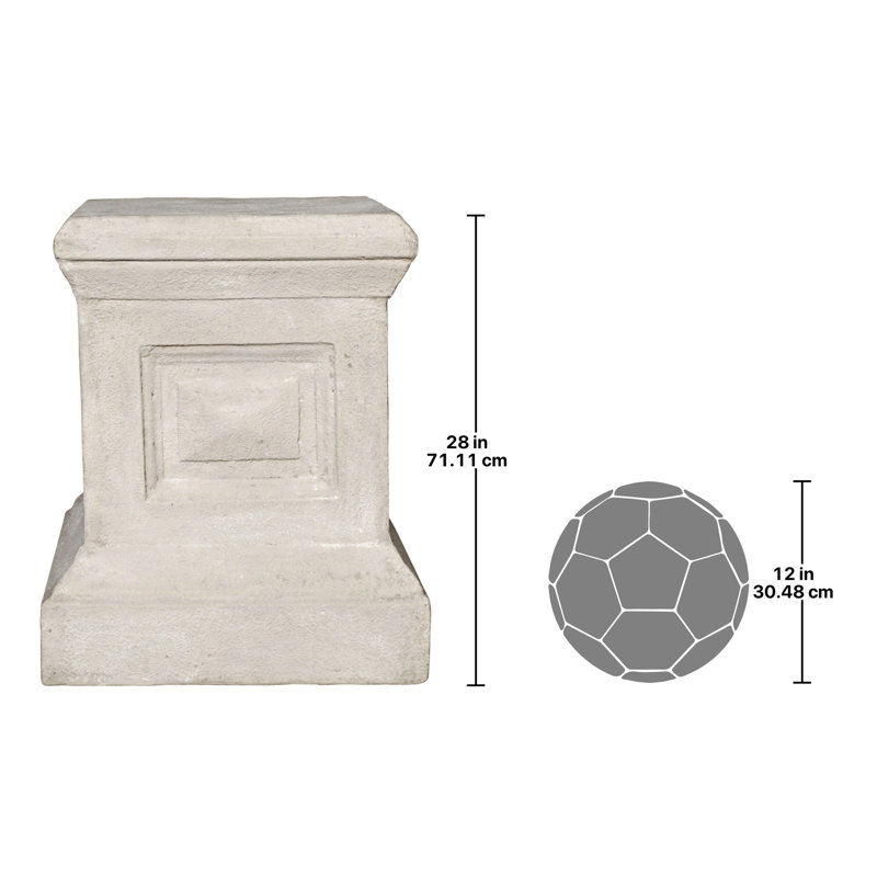 Neoclassical Polyresin History & Language Pedestal