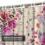 Rideau de douche imperméable à motif floral avec 12 crochets-1628167405