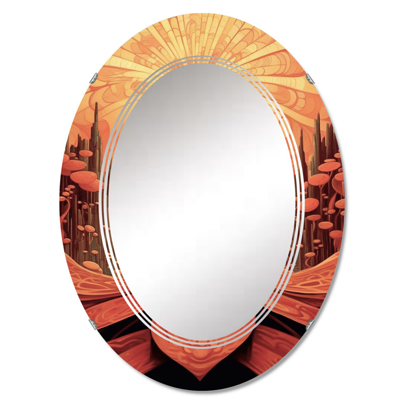 Villeta - Miroir mural moderne ovale, 36 po x 24 po