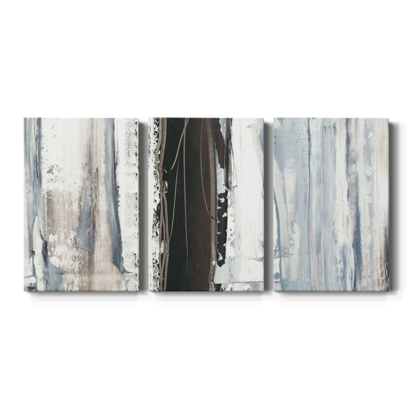 Icy Horizon II - Toile tendue avec châssis de qualité supérieure - Prêt à être accroché, H 48 po x l 96 po x P 1 po
