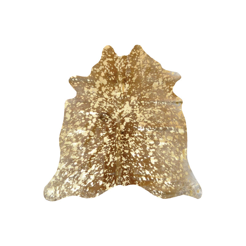 Tapis vache doré/caramel de première qualité douce DeSoto
