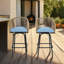 Tabourets de bar d'extérieur 2 pièces avec accoudoirs, chaises de patio avec structure en acier et rotin PE tissé-687872666
