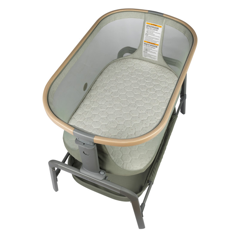 Iora Bedside Crib with Mattress, Green