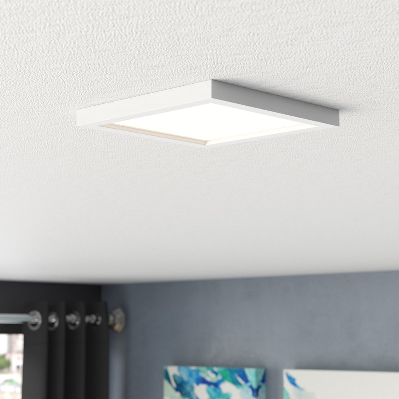 Ajrie Acrylic LED Flush Mount, 1.5" H x 4.5" W x 4.5" D, White