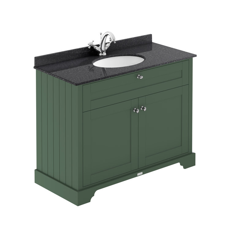 Old London 1000mm Free-standing Single Vanity Unit, Hunter Green, Black