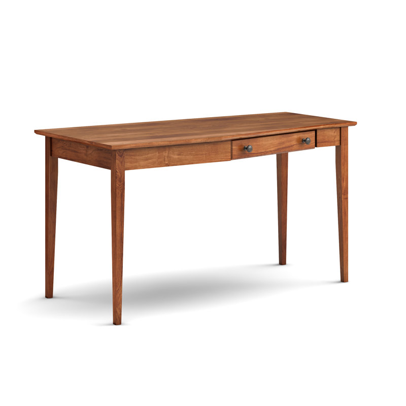 Bureau en bois massif gauche Malani, Pacanier doré