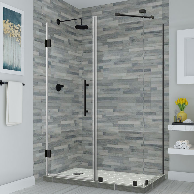 Cabine de douche rectangulaire à charnière 30" x 72" Bromley